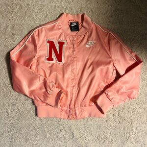 Nike Coral Satin Bomber Jacket